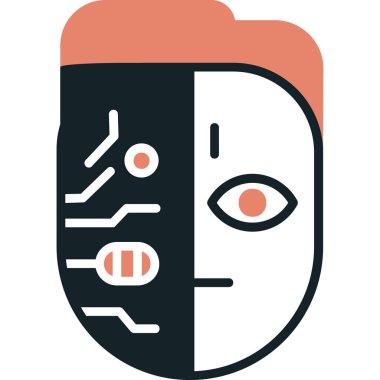 Beyaz arka planda bir baş, illüstrasyon, vektör.