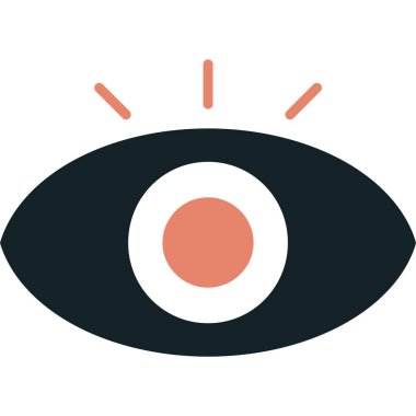 Göz Düz Işık Vektör Simgesi Tasarımı