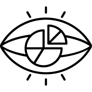 Göz küresi ikonu. Beyaz arkaplanda izole edilmiş web tasarımı için özet göz topu vektör simgesi