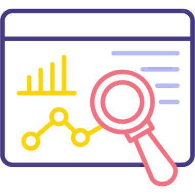 Analizler. Web simgesi basit illüstrasyon