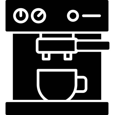 kahve makinesi simgesi, vektör illüstrasyonu beyaz arkaplanda izole