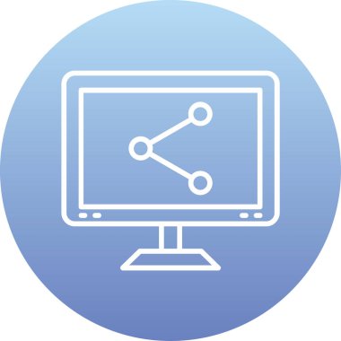 Monitör simgesinin vektör illüstrasyonu. güzel bilgisayar.