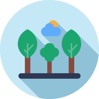 ağaçlar düz vektör simgesi