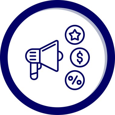 Megafon. Web simgesi basit illüstrasyon