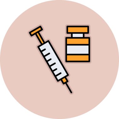 Şırınga simgesi, vektör illüstrasyonu