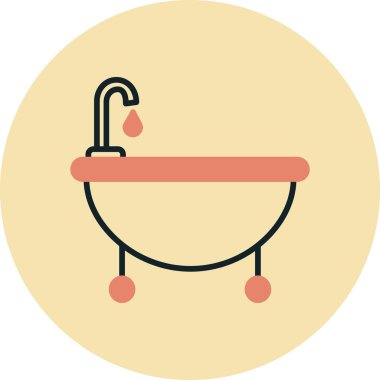 Duş. Web simgesi vektör illüstrasyonu