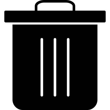 Çöp kutusu simgesi, vektör illüstrasyonu