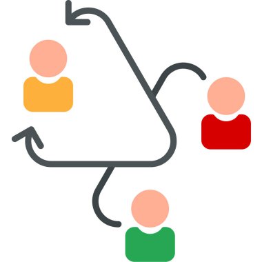 Düz dizayn ve vektör illüstrasyonunda iş ekibi simgesi