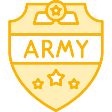 Ordu kalkanı ikon vektör illüstrasyonu