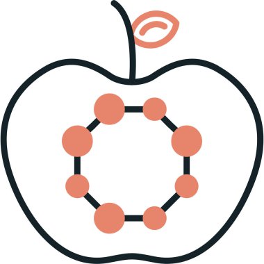 Bir elma simgesinin vektör illüstrasyonu