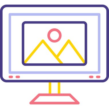 monitör simgesi, modern illüstrasyon basit tasarım