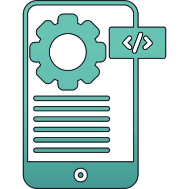 mobil ve kodlama simgesi