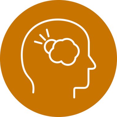 modada izole edilmiş arka planda beyin simgesine sahip baş