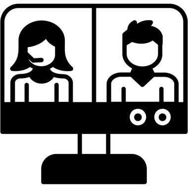 Video kamera ikonu vektör illüstrasyonuna sahip çift