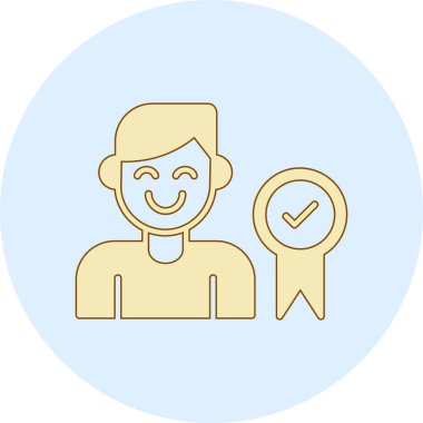 Müşteri memnuniyeti ikonu. Basit resimleme