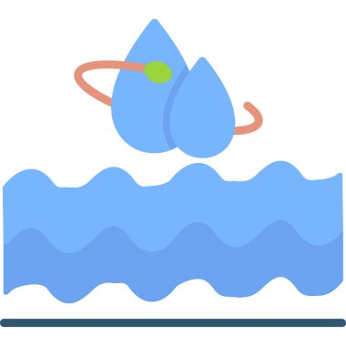 Su. Web simgesi basit illüstrasyon