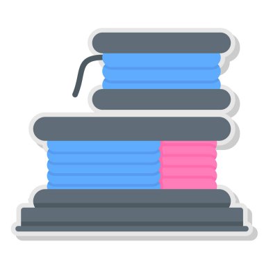 Beyaz arka planda izole edilmiş bir yığın kitap. vektör çizgi filmi