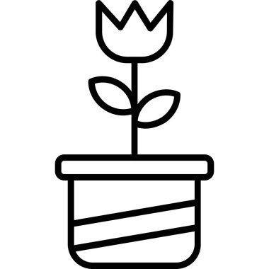 bitki saksısı ikonu tasarımı. saksı bitkisi