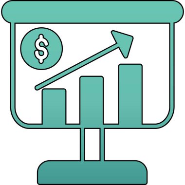 Harita simgesiyle dolar işareti. grafik ve finans sembolünün vektör illüstrasyonu