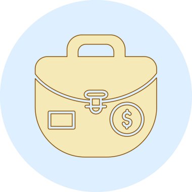 torba simgesi. Para çantasının modern vektör illüstrasyonu