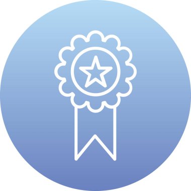 Moda tasarım tarzında bir rozet simgesi. ödül rozeti sembolü