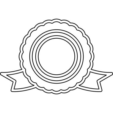 Bir mühür pul tasarımının izole edilmiş çizgisi