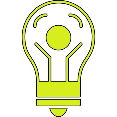 fikir ampul simgesi vektör illüstrasyon