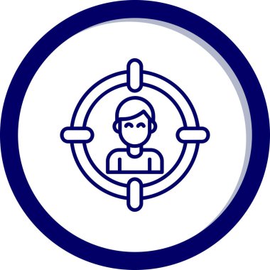 Farklı çemberdeki insanların vektör simgesi