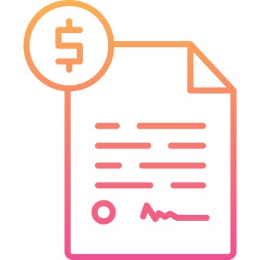 ticari finans raporu simgesi doldurulmuş ana hatlar biçiminde