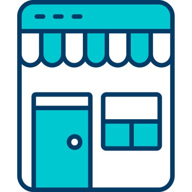 Dükkan. Web simgesi basit illüstrasyon