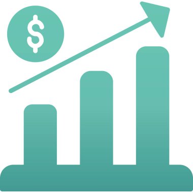 satış grafiği düz kabartma simgesi