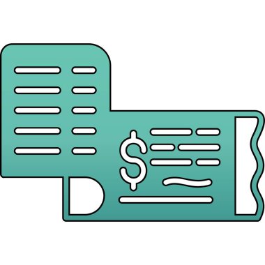 Fatura Dolar ikonu. Dolar gagalı vektör ikonu renk taslağı tasarımı ile dolu