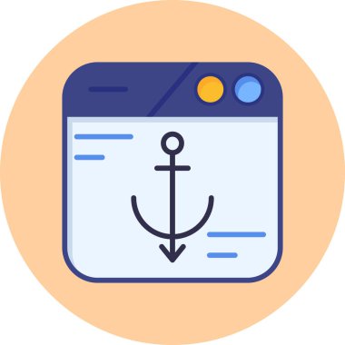 Web gezinme simgesi, vektör illüstrasyonu