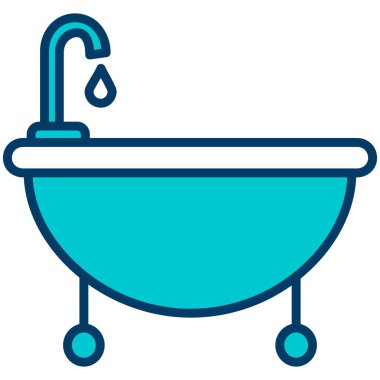 duş tap vektör simgesi. biçim iki renkli düz simge, mavi ve cyan renkleri, beyaz arkaplan.