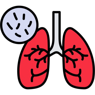 Bir karikatür akciğerin vektör çizimi