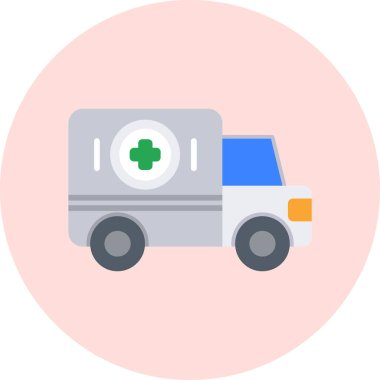 Ambulans. Web simgesi basit illüstrasyon