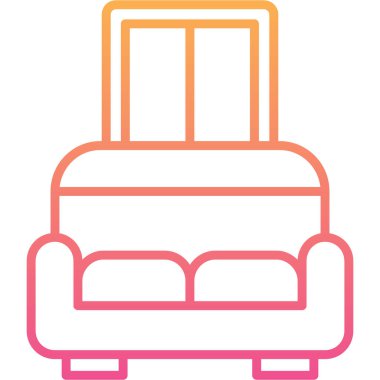 Bir kanepe simgesinin vektör illüstrasyonu