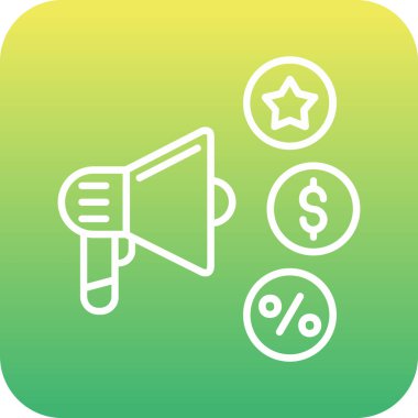 Benzersiz megafon vektör çizgisi simgesi