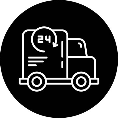 dağıtım kamyonu ikonu vektör çizimi