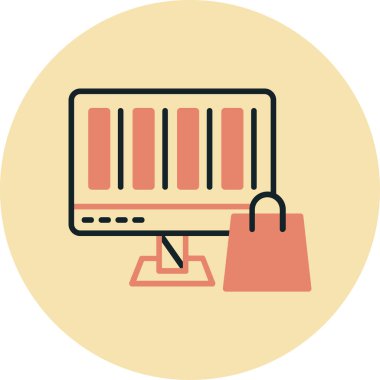 İnternetten alışveriş. Basit resimleme