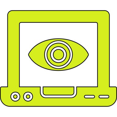 kamera ve göz vektörü çizimine sahip dizüstü bilgisayar