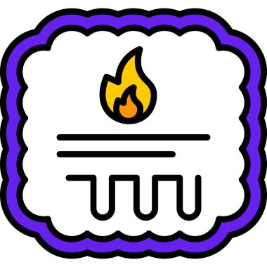 İçi doldurulmuş yanan alev simgesi - özet biçimi