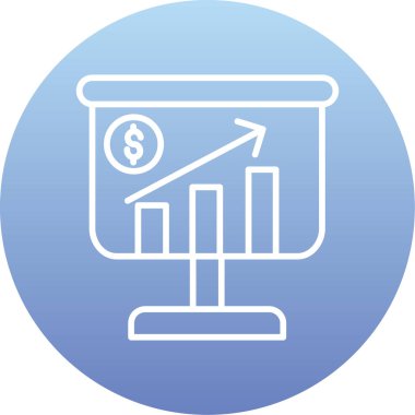 Grafik ikonlu iş çizelgesi. Web için grafik vektör simgesi içeren basit bir iş grafiği çizimi
