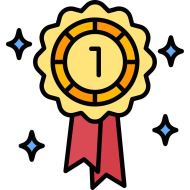 Madalya ödülü simgesi doldurulmuş taslak biçiminde