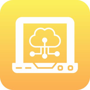 Bulut Hesaplama. Web simgesi basit illüstrasyon