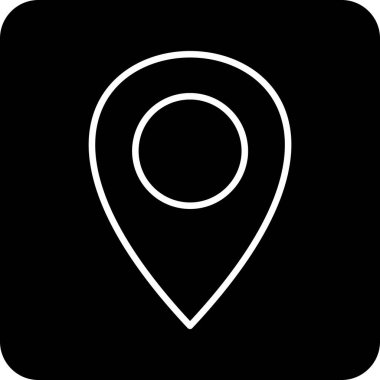 konum simgesi. Web için basit konum pin vektör simgesi çizimi