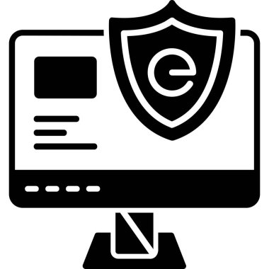 Bilgisayar Güvenlik simgesi, vektör illüstrasyonu