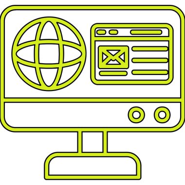 Bilgisayar ekranı. Web simgesi