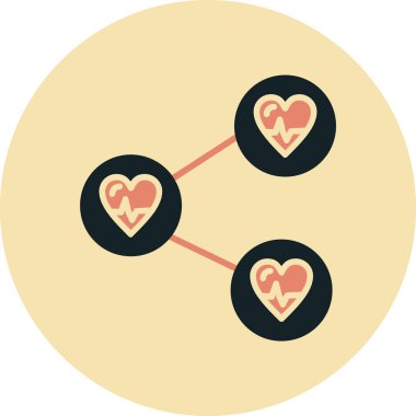 Kalp. Web simgesi basit illüstrasyon