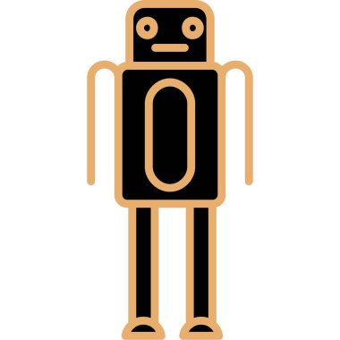 Robot simgesi. Beyaz arka plan da izole web tasarımı için anahat robot vektör simgesi